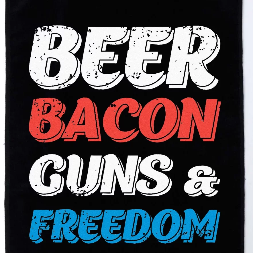 Beer Bacon Guns & Freedom 4th of July Platinum Collection Golf Towel