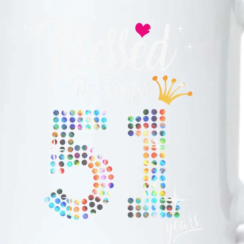 Blessed By God For 51 Years 51st Birthday Anniversary Black Color Changing Mug