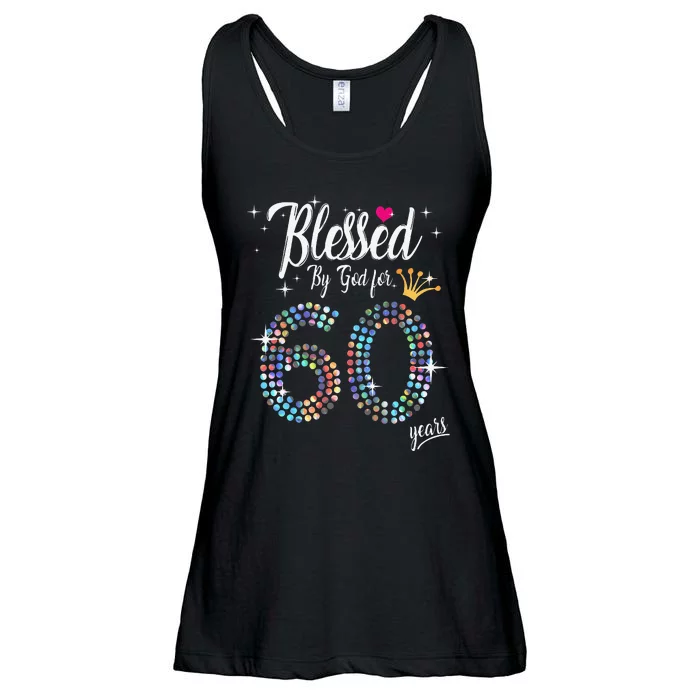 Blessed By God For 60 Years 60th Birthday Anniversary Ladies Essential Flowy Tank