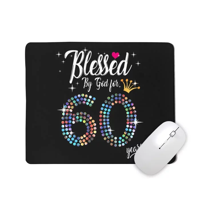 Blessed By God For 60 Years 60th Birthday Anniversary Mousepad