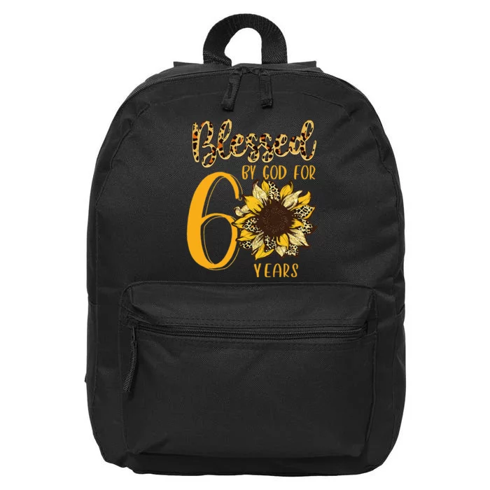 Blessed by God for 60 Years Sunflower Leopard Birthday 16 in Basic Backpack