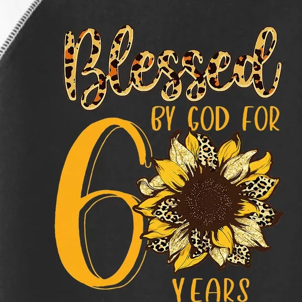 Blessed by God for 60 Years Sunflower Leopard Birthday Toddler Fine Jersey T-Shirt