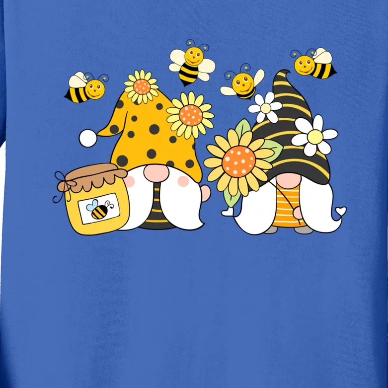 Bumble Bee Gnomes Tomte Scandinavian Gnome Bee Ornats Great Gift Kids Long Sleeve Shirt