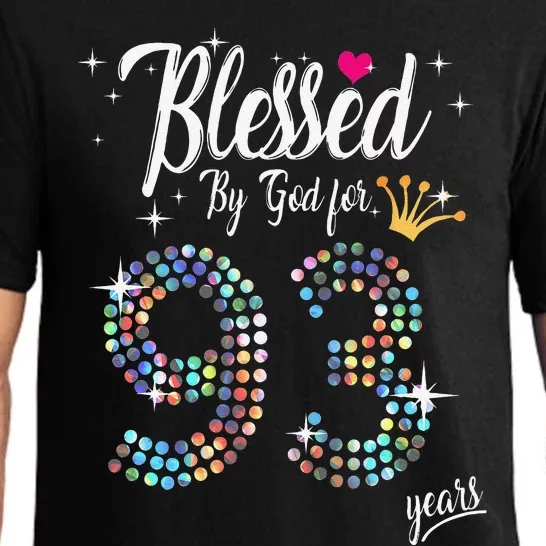 Blessed By God For 93 Years 93rd Birthday Anniversary Pajama Set