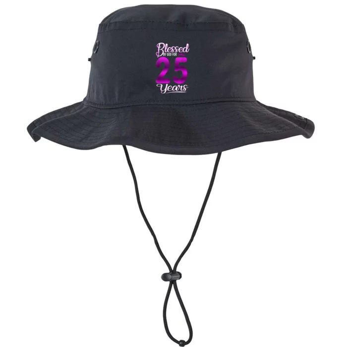 Blessed by God for 25 Years Old 25th Birthday Present Gifts Crown Legacy Cool Fit Booney Bucket Hat