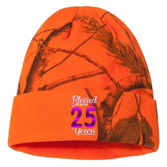 Blessed by God for 25 Years Old 25th Birthday Present Gifts Crown Kati - 12in Camo Beanie