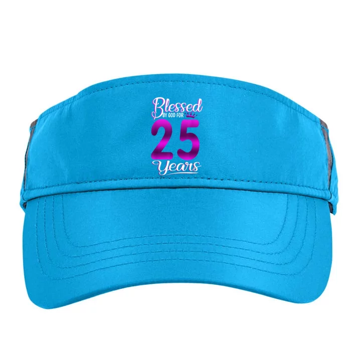 Blessed by God for 25 Years Old 25th Birthday Present Gifts Crown Adult Drive Performance Visor