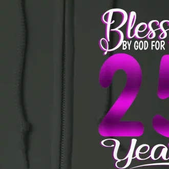 Blessed by God for 25 Years Old 25th Birthday Present Gifts Crown Full Zip Hoodie