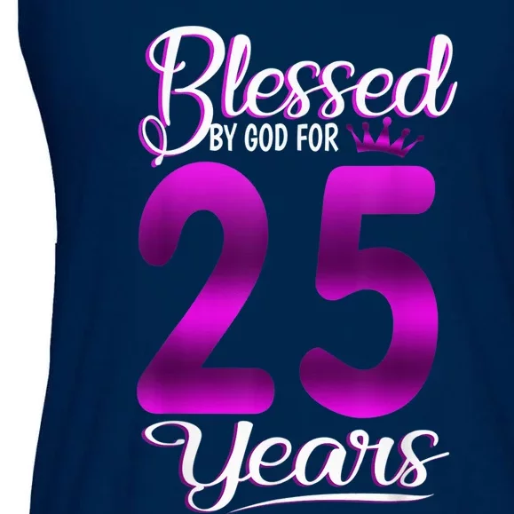 Blessed by God for 25 Years Old 25th Birthday Present Gifts Crown Ladies Essential Flowy Tank