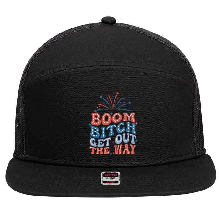 Boom Bitch Get Out The Way 7 Panel Mesh Trucker Snapback Hat