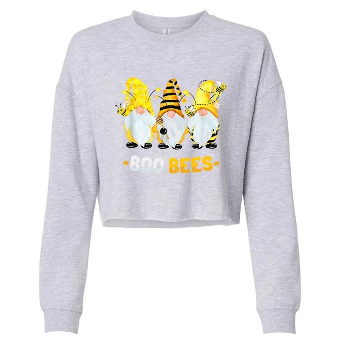 Boo Bees Gnome Cute Bee Lover Beekeeping Cute Gift Cropped Pullover Crew