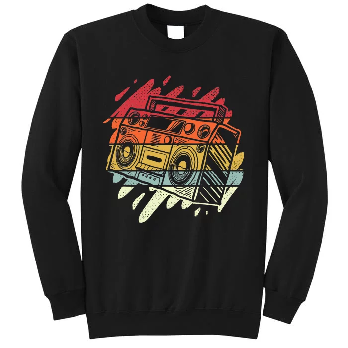 Boom Box Ghetto Blaster Radio Retro 80S 90S Hip Hop Rap Tall Sweatshirt