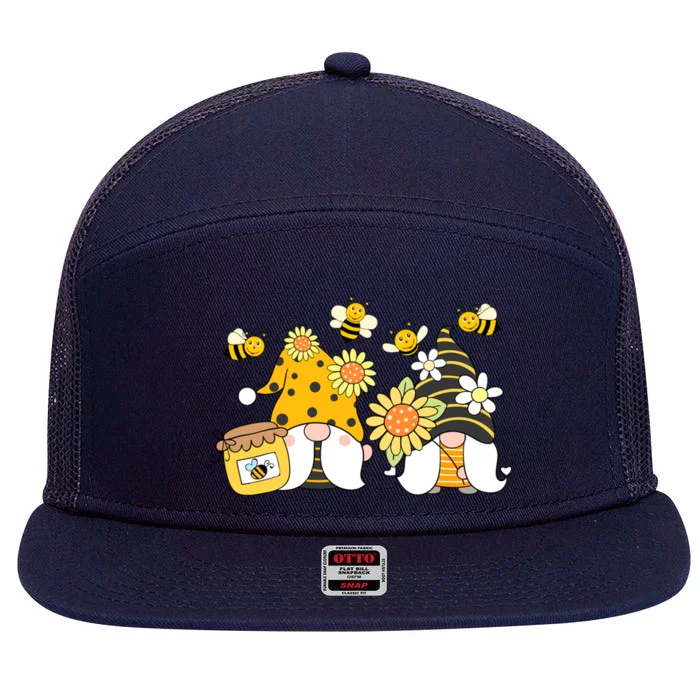 Bumble Bee Gnomes Tomte Scandinavian Gnome Bee Ornats Gift 7 Panel Mesh Trucker Snapback Hat