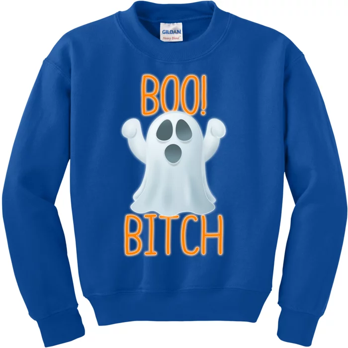 Boo Bitch Ghost Puns Halloween Humor Top Gift Kids Sweatshirt