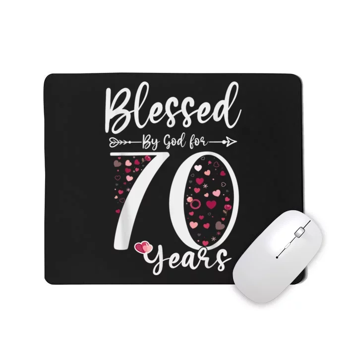 Blessed by God For 70 Years Old 70th Birthday Gift For Wo Mousepad