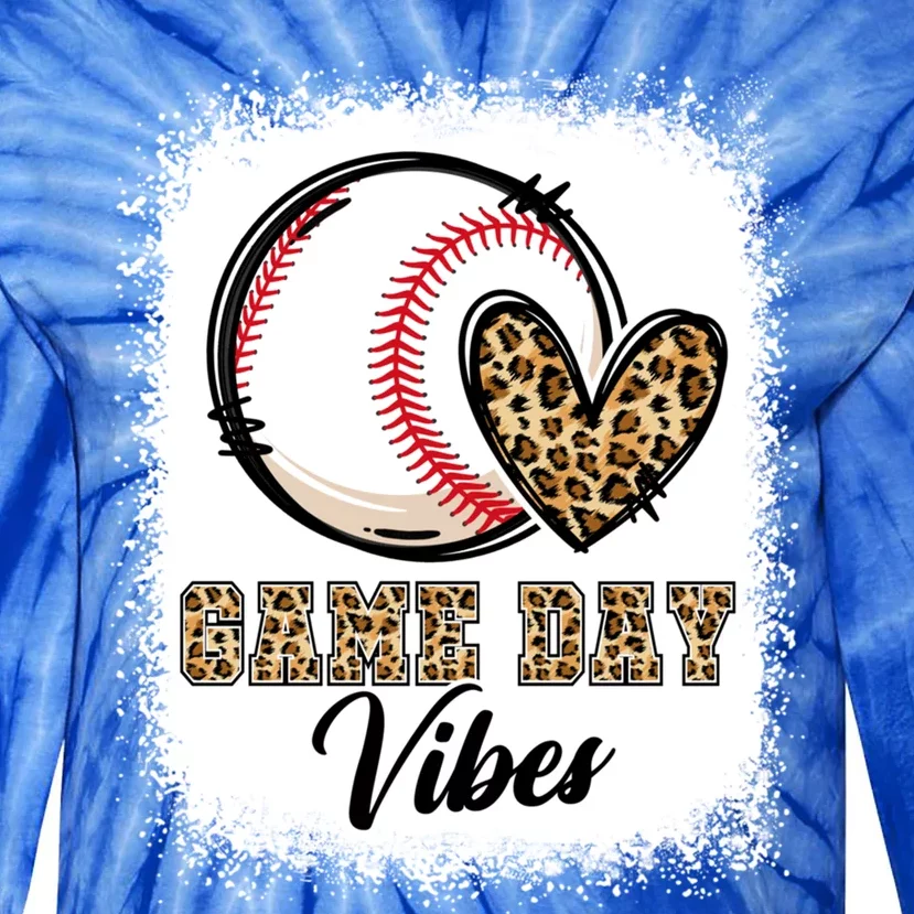 Bleached Baseball Game Day Vibes Baseball Mom Game Day Meaningful Gift Tie-Dye Long Sleeve Shirt