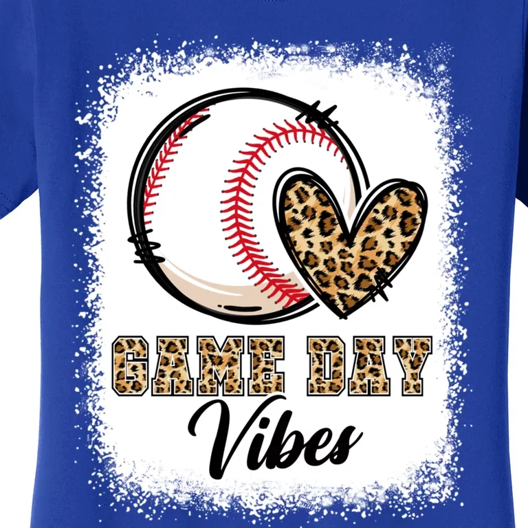 Bleached Baseball Game Day Vibes Baseball Mom Game Day Meaningful Gift Women's T-Shirt