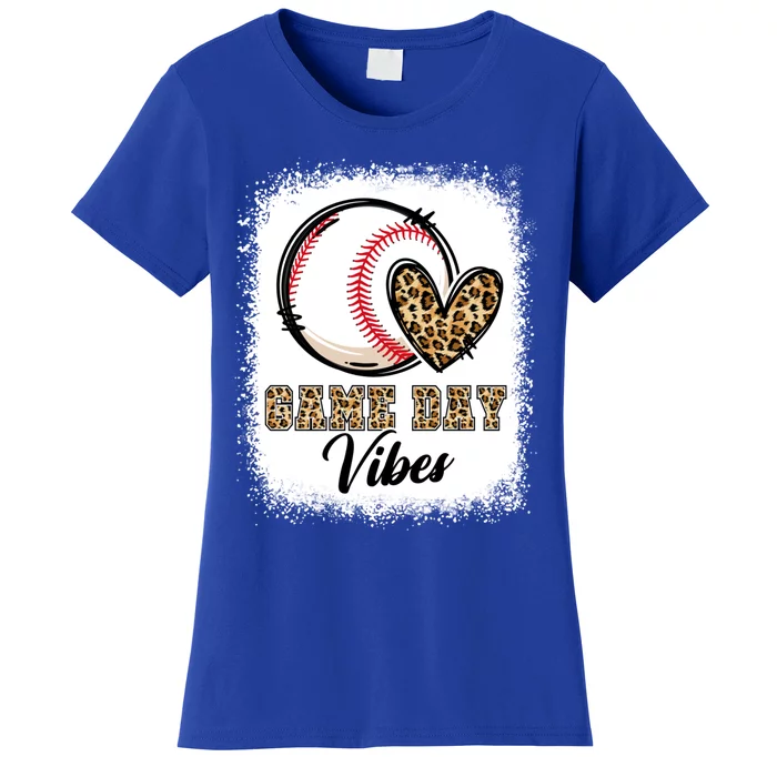 Bleached Baseball Game Day Vibes Baseball Mom Game Day Meaningful Gift Women's T-Shirt