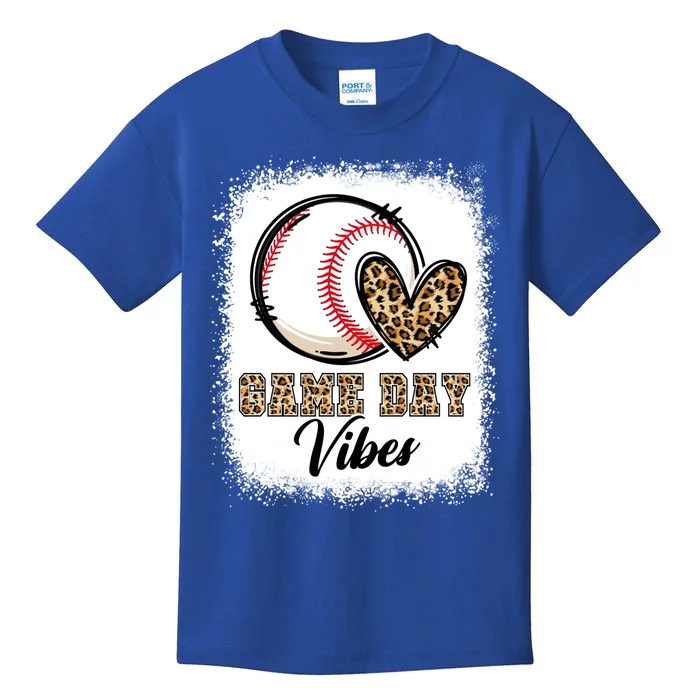 Teeshirtpalace Bleached Baseball Game Day Vibes Baseball Mom Game Day Meaningful Gift Kids T-Shirt