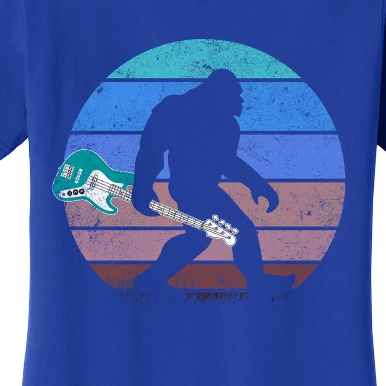 Bigfoot Bass Guitar Sasquatch Player Bassist Music Guitarist Gift Women's T-Shirt