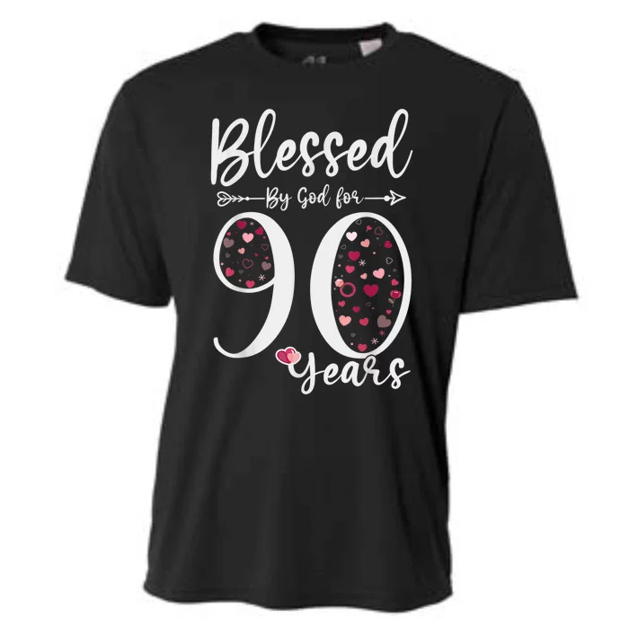 Blessed by God For 90 Years Old 90th Birthday Gift For Wo Cooling Performance Crew T-Shirt