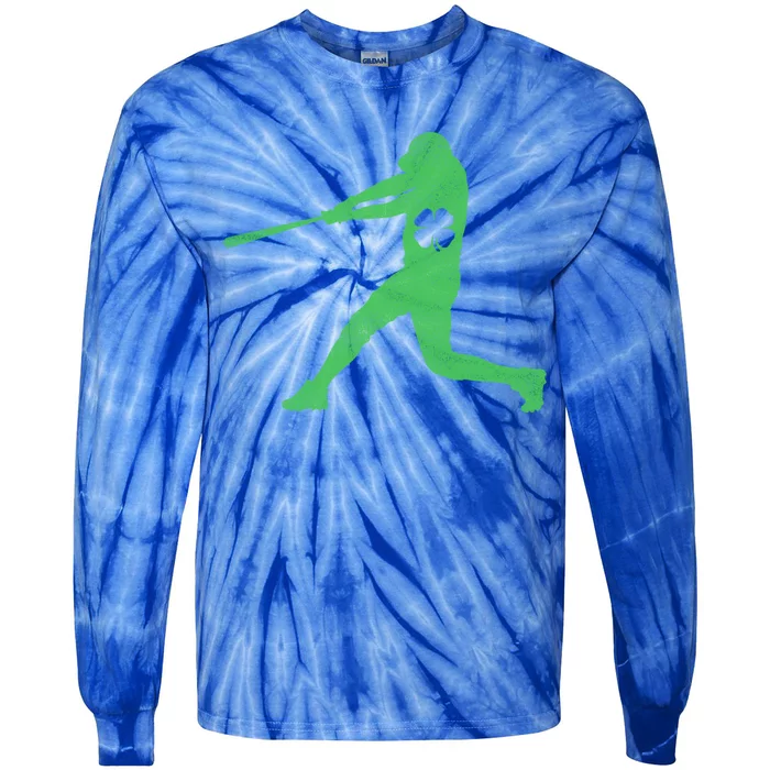 Baseball Bat Gift St Patrick's Day Shamrock Irish Lucky Great Gift Tie-Dye Long Sleeve Shirt