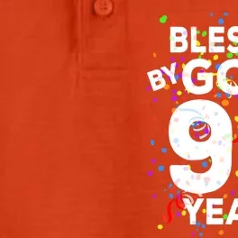 Blessed By God For 96 Years Gift Happy 96th Birthday Gift Dry Zone Grid Performance Polo