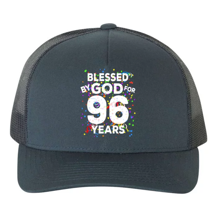 Blessed By God For 96 Years Gift Happy 96th Birthday Gift Yupoong Adult 5-Panel Trucker Hat