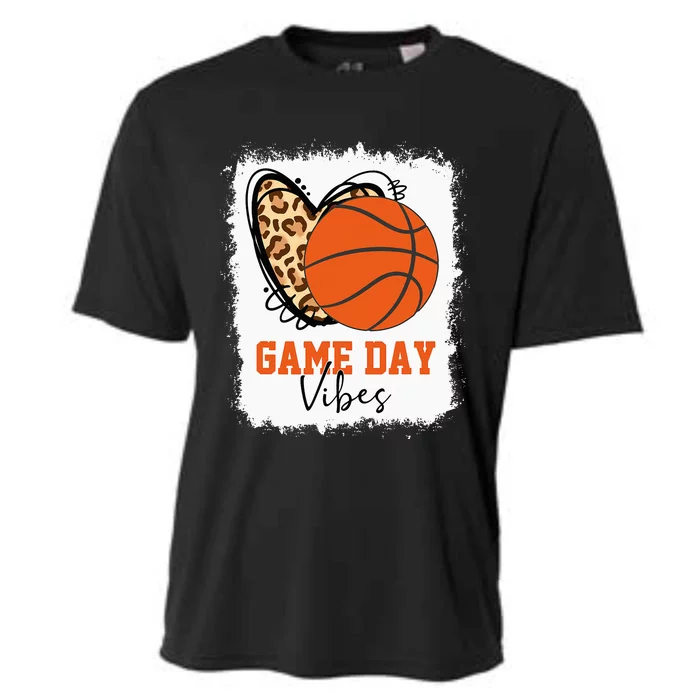 Bleached Basketball Game Day Vibes Mom Cooling Performance Crew T-Shirt