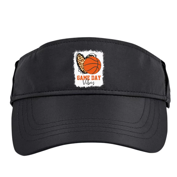 Bleached Basketball Game Day Vibes Mom Adult Drive Performance Visor