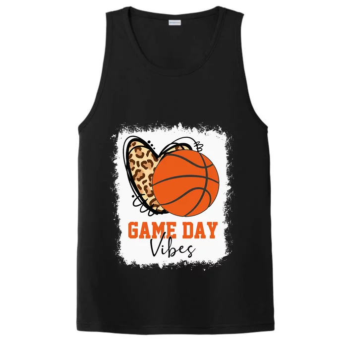 Bleached Basketball Game Day Vibes Mom Performance Tank