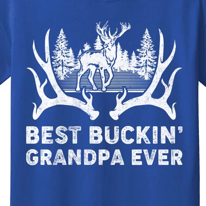 Best Buckin Grandpa Ever Deer Hunting Fathers Day Gift Kids T-Shirt