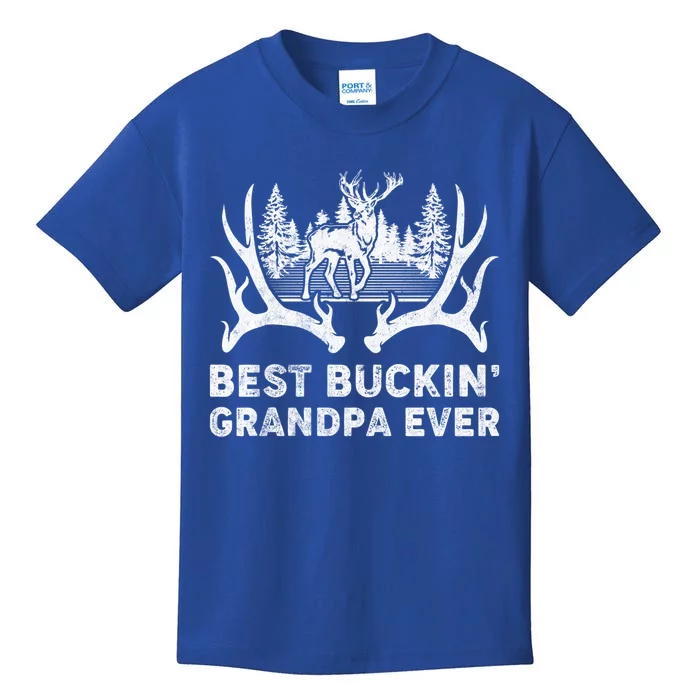 Best Buckin Grandpa Ever Deer Hunting Fathers Day Gift Kids T-Shirt