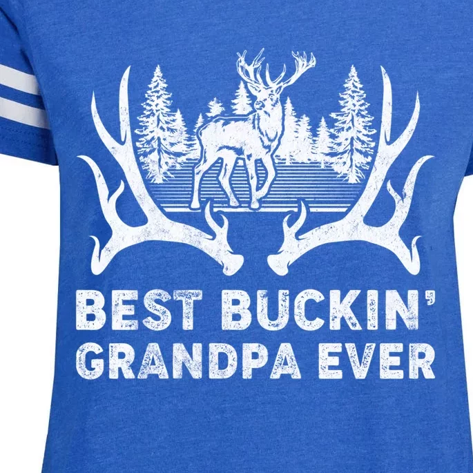 Best Buckin Grandpa Ever Deer Hunting Fathers Day Gift Enza Ladies Jersey Football T-Shirt