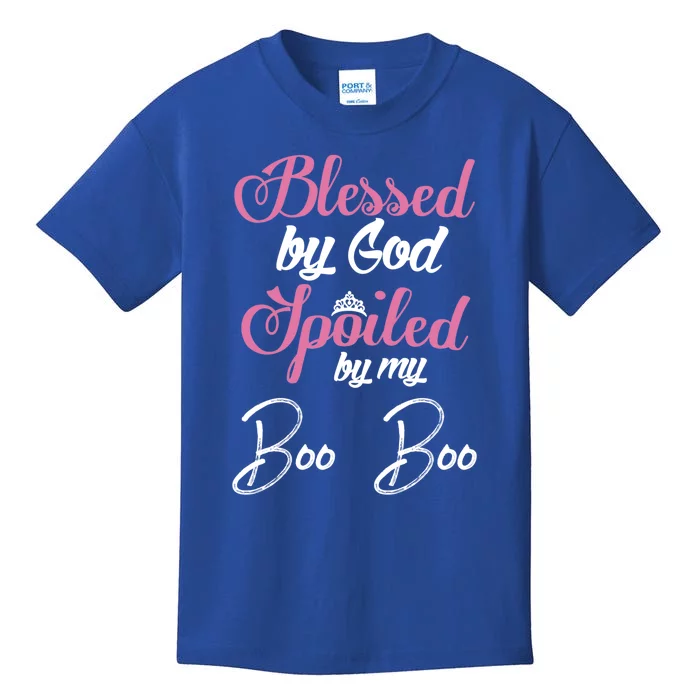 Blessed By God Spoiled By My Boo Boo Design Gift Kids T-Shirt