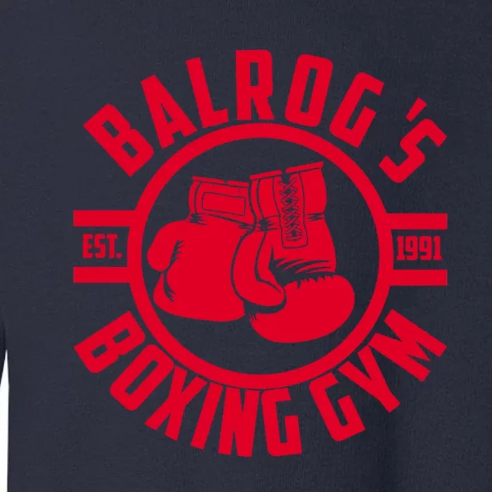 Balrog&X27;S Boxing Gym Vneck Toddler Sweatshirt