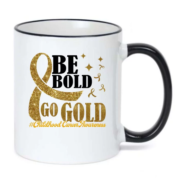 Be Bold Go Gold Childhood Cancer Awareness Black Color Changing Mug