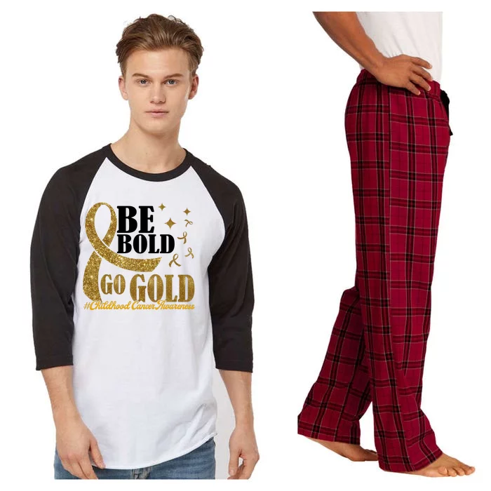 Be Bold Go Gold Childhood Cancer Awareness Raglan Sleeve Pajama Set