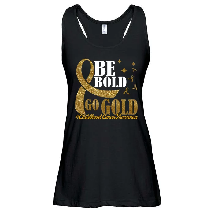 Be Bold Go Gold Childhood Cancer Awareness Ladies Essential Flowy Tank