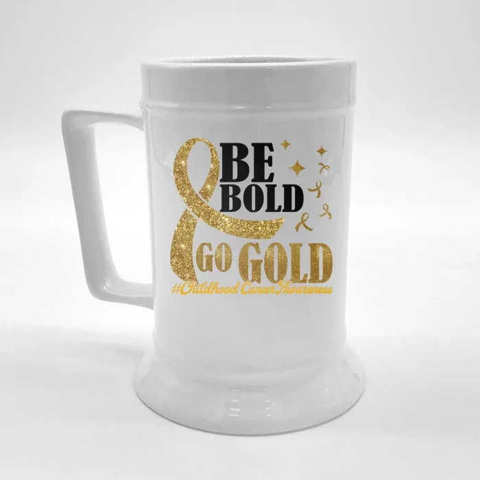 Be Bold Go Gold Childhood Cancer Awareness Front & Back Beer Stein