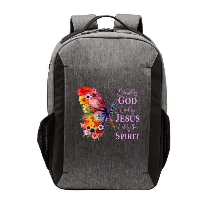 Blessed By God Loved By Jesus Butterfly Vector Backpack