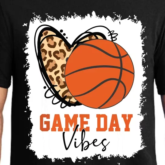 Bleached Basketball Game Day Vibes Basketball Mom Game Day Pajama Set