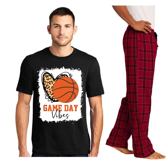 Bleached Basketball Game Day Vibes Basketball Mom Game Day Pajama Set