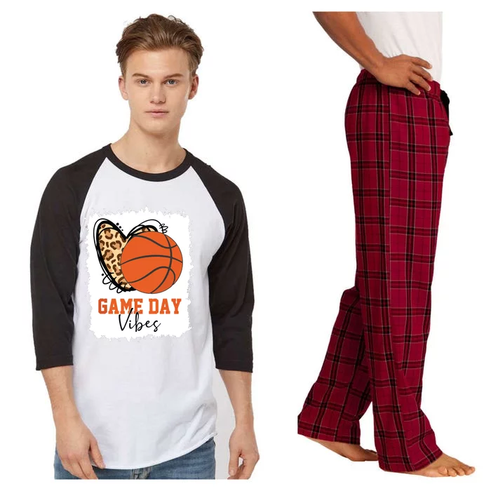 Bleached Basketball Game Day Vibes Basketball Mom Game Day Raglan Sleeve Pajama Set