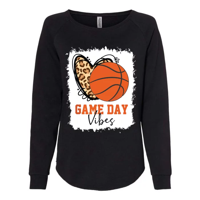 Bleached Basketball Game Day Vibes Basketball Mom Game Day Womens California Wash Sweatshirt