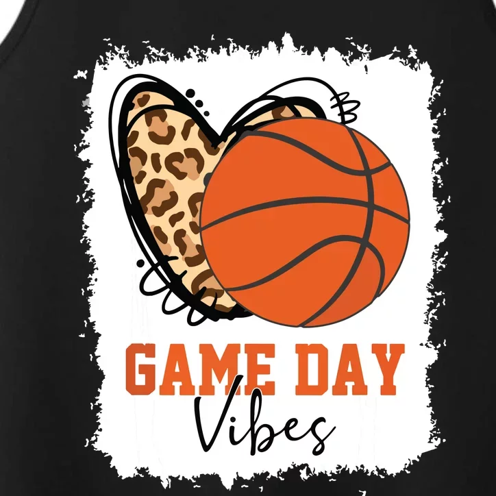 Bleached Basketball Game Day Vibes Basketball Mom Game Day Performance Tank