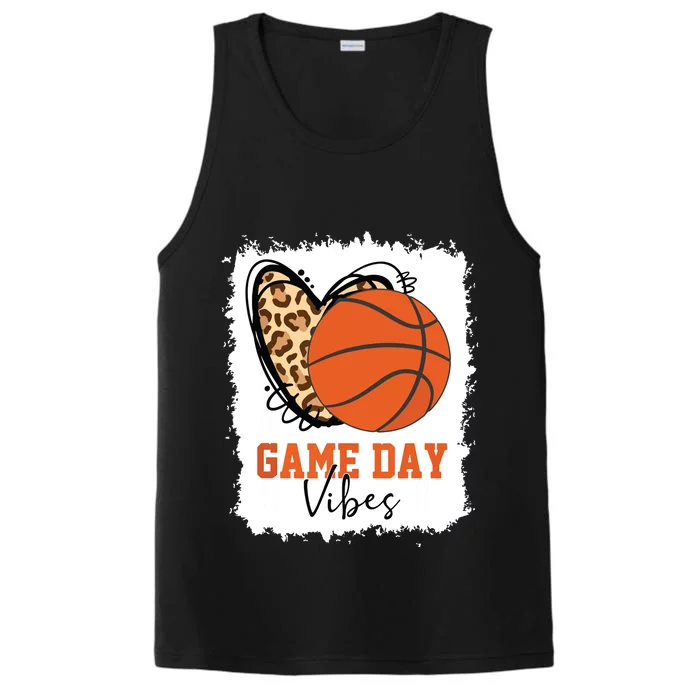 Bleached Basketball Game Day Vibes Basketball Mom Game Day Performance Tank