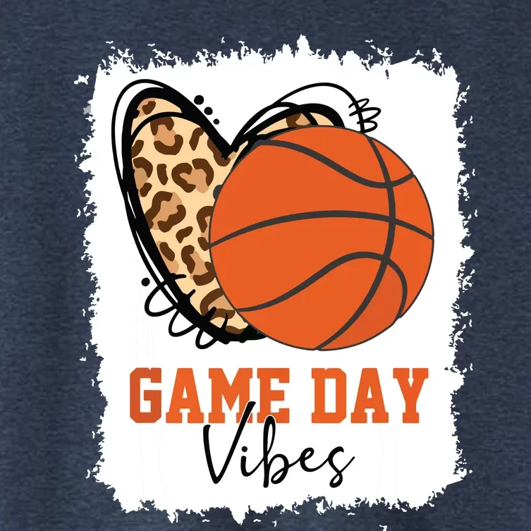 Bleached Basketball Game Day Vibes Basketball Mom Game Day Women's Crop Top Tee