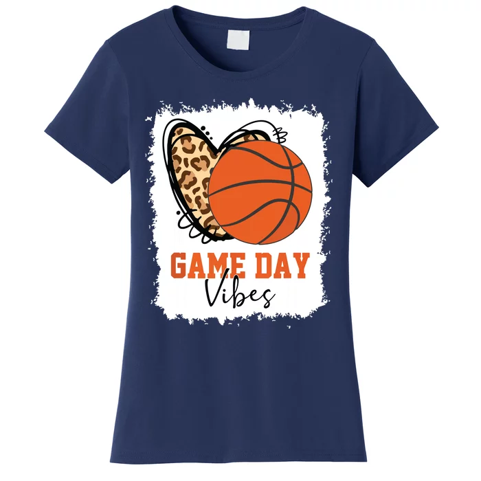 Bleached Basketball Game Day Vibes Basketball Mom Game Day Women's T-Shirt