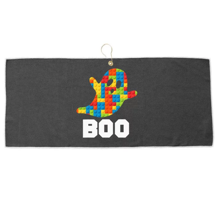 Building Blocks Ghost Boo Master Builder Halloween Costume Large Microfiber Waffle Golf Towel